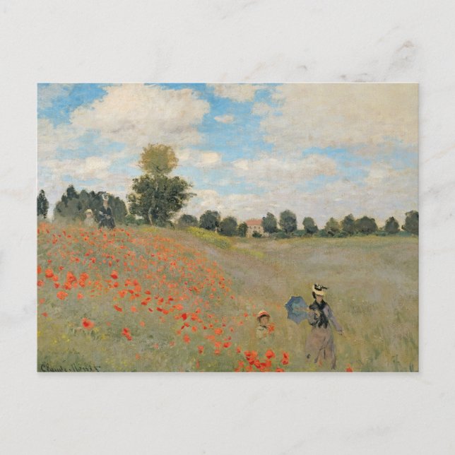 Cartão Postal Claude Monet | Poppies selvagens, perto da Argenti (Frente)
