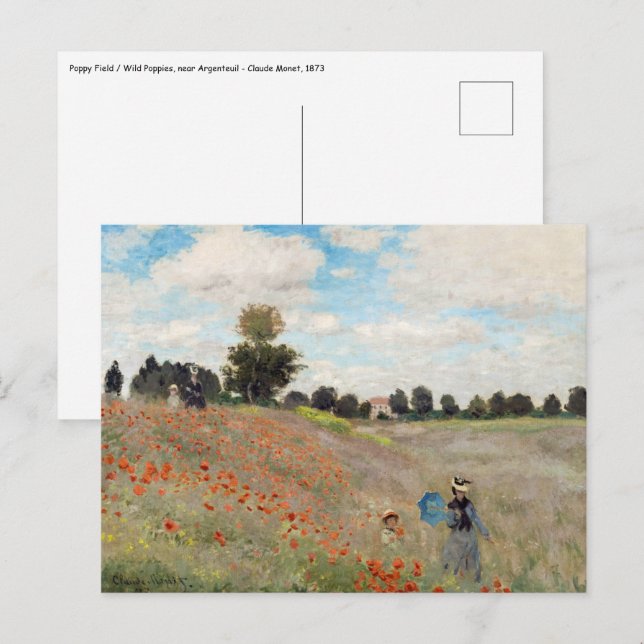 Cartão Postal Claude Monet - Poppy Field (Frente/Verso)