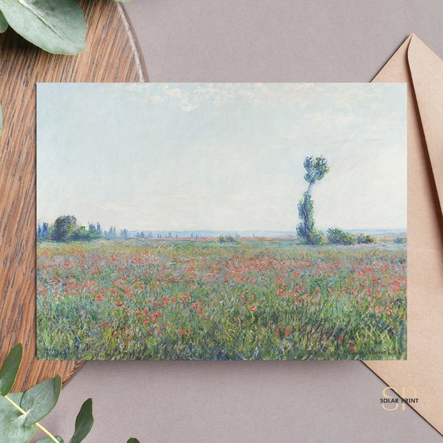 Cartão Postal Claude Monet Poppy Field Painting Impressão (Criador carregado)