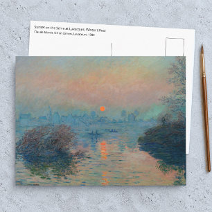 Cartão Postal Claude Monet - Pôr do sol no Sena em Lavacourt