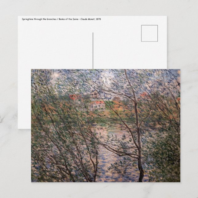 Cartão Postal Claude Monet - Primavera através dos ramos (Frente/Verso)