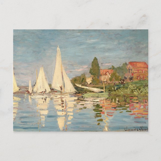Cartão Postal Claude Monet | Regatta at Argenteuil, c.1872 (Frente)