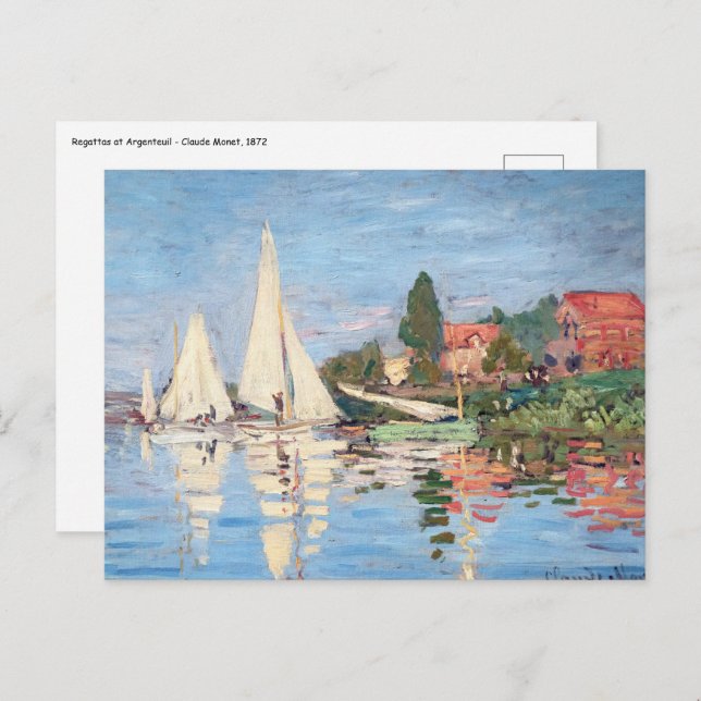 Cartão Postal Claude Monet - Regattas em Argenteuil (Frente/Verso)