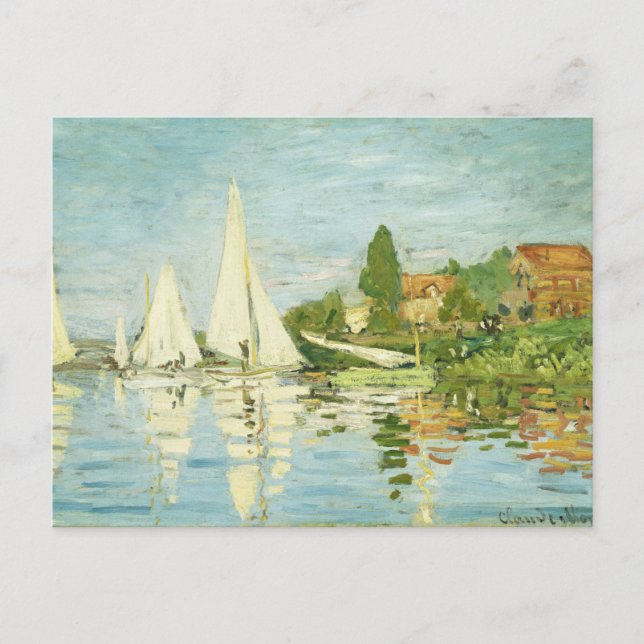 Cartão Postal Claude Monet. Regattas em Argenteuil (Frente)