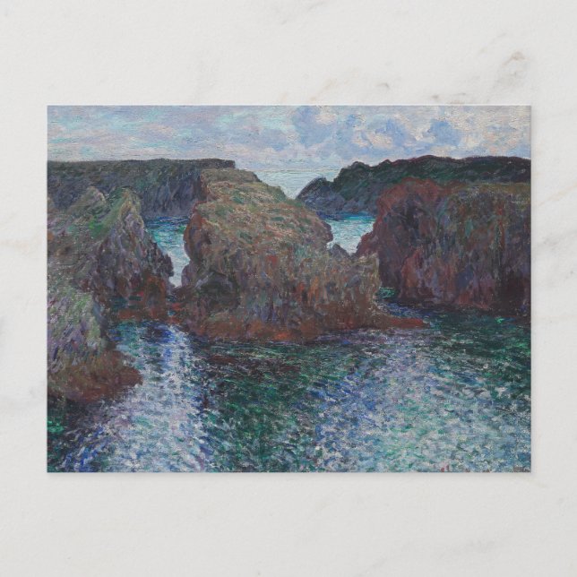 Cartão Postal Claude Monet - Rochas em Port-Goulphar, Belle-Ile (Frente)