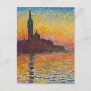 Cartão Postal Claude Monet - San Giorgio Maggiore ao Crepúsculo