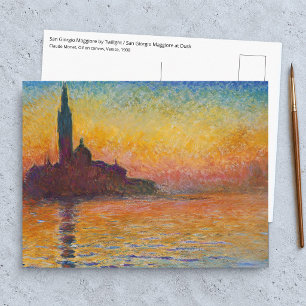 Cartão Postal Claude Monet - San Giorgio Maggiore ao Crepúsculo