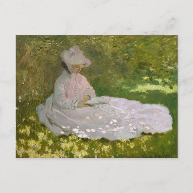 Cartão Postal Claude Monet - Springtime (Frente)