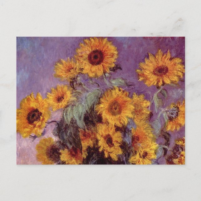 Cartão Postal Claude Monet Sunflower (Frente)