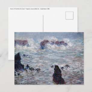 Cartão Postal Claude Monet - Tempestade na costa de Belle-Ile