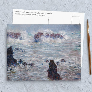 Cartão Postal Claude Monet - Tempestade na costa de Belle-Ile