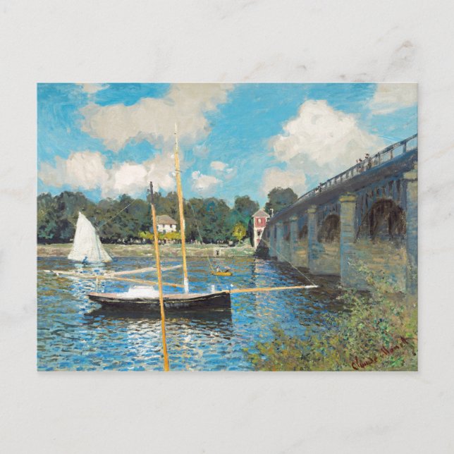 Cartão Postal Claude Monet The Bridge at Argenteuil (1874) (Frente)