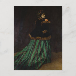 Cartão Postal Claude Monet The Woman in the Green Dress, 1866
