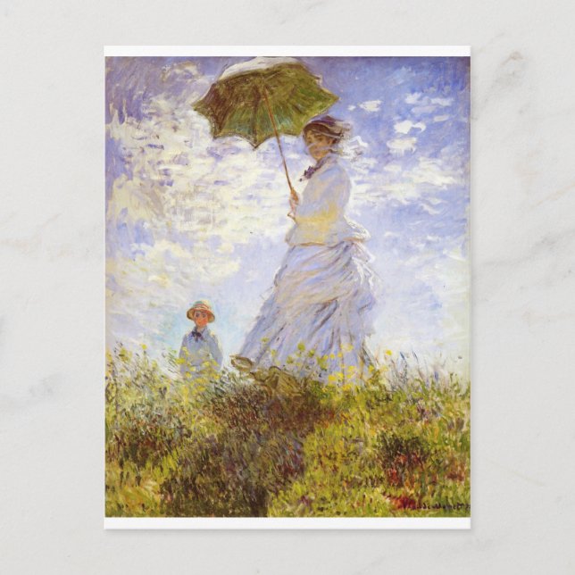 Cartão Postal Claude Monet - The Woman With The Parasol (Frente)