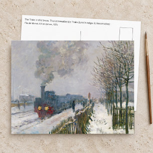 Cartão Postal Claude Monet - Trem na Neve / A Locomotiva