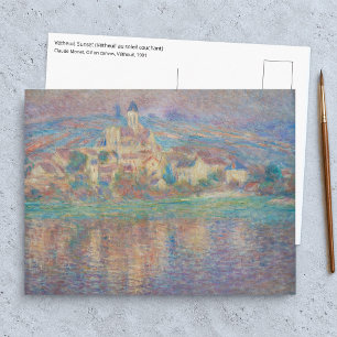 Cartão Postal Claude Monet - Vetheuil, Pôr do Sol