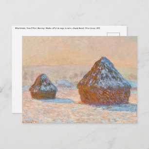 Cartão Postal Claude Monet - Wheatstacks, Efeito da Neve, Manhã