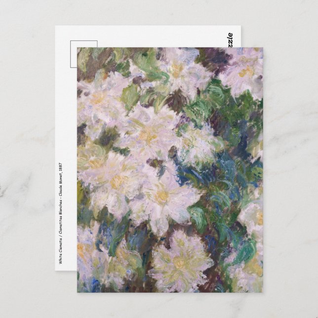 Cartão Postal Claude Monet - White Clematis (Frente/Verso)