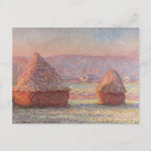 Cartão Postal Claude Monet White Frost Sunrise (Haystacks)