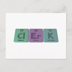 Cartão Postal Clerk-Cl-Er-K-Clorina-Erbium-Potássio.png