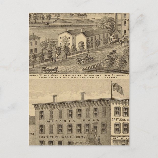 Cartão Postal Clermont Woolen Mills (Frente)