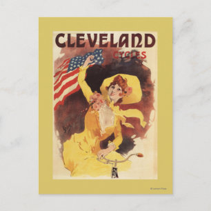 Cartão Postal Cleveland Bicicleta Americana em Amarelo