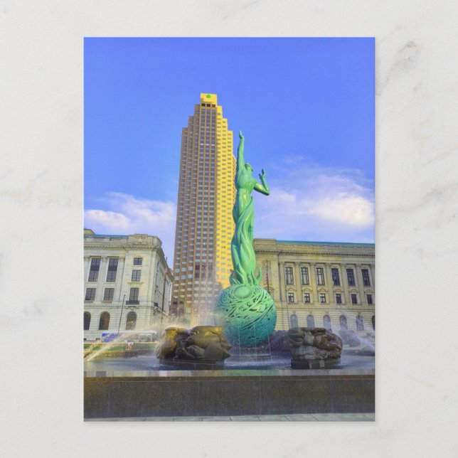 Cartão Postal Cleveland - Fountain of Eternal Life (Frente)