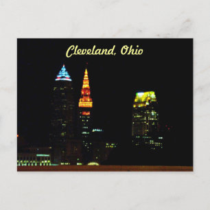 Cartão Postal Cleveland Night Skyline