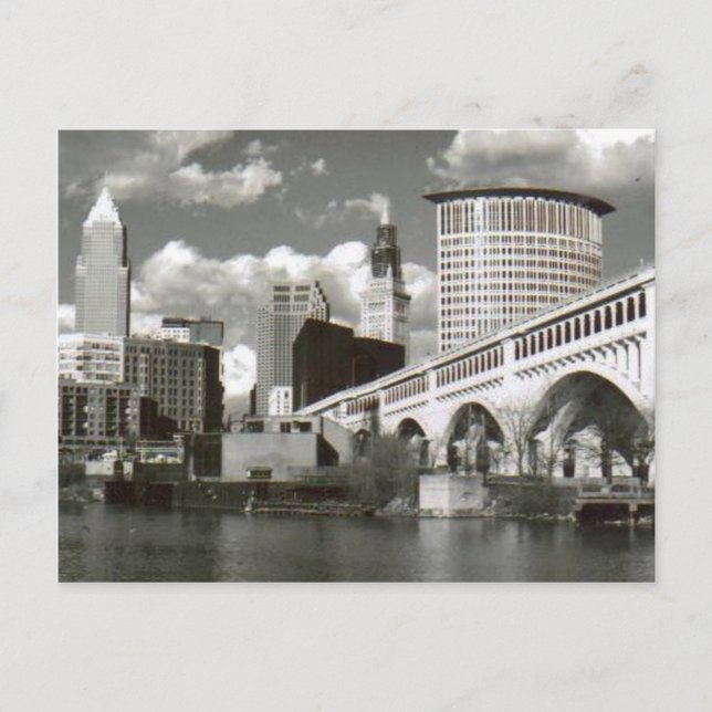 Cartão Postal Cleveland Ohio Black and White (Frente)