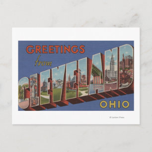 Cartão Postal Cleveland, Ohio - Cenas com Letra Grande 3