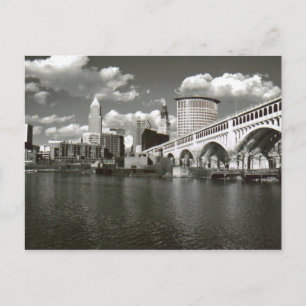 Cartão Postal Cleveland Ohio preto e branco