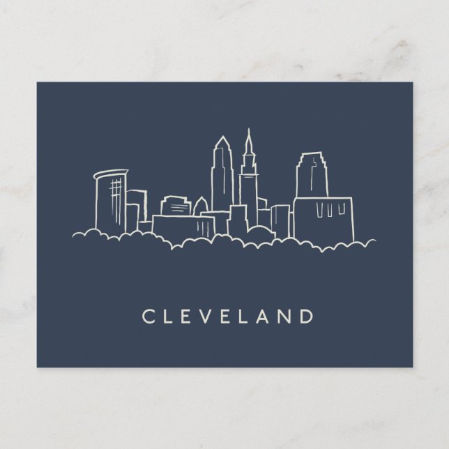Cartão Postal Cleveland Ohio Skyline (Frente)