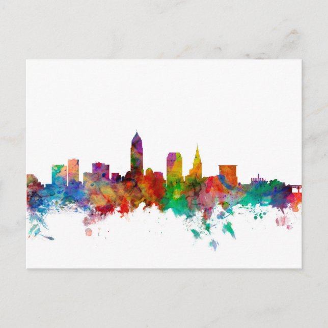 Cartão Postal Cleveland Ohio Skyline (Frente)