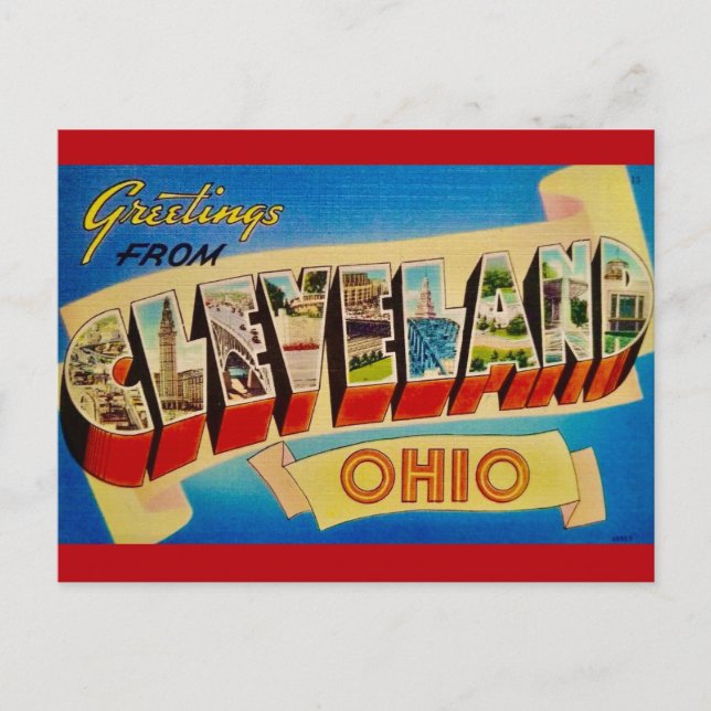 Cartão Postal Cleveland Ohio Vintage Postcard (Frente)