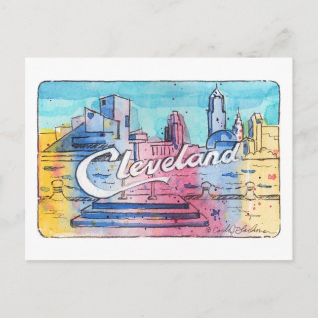 Cartão Postal Cleveland - Sinal North Coast Harbor (Frente)