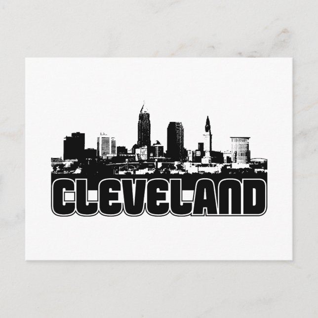 Cartão Postal Cleveland Skyline (Frente)