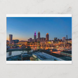 Cartão Postal Cleveland Skyline no Sunset