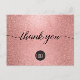 Cartão Postal Cliente de pequenas empresas com brilho em Rose Go