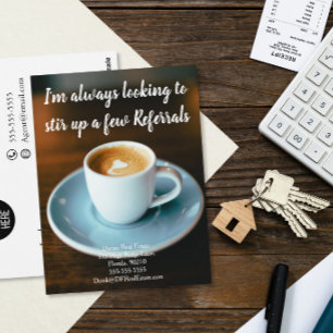 Cartão Postal clientes de latte referência marketing imobiliário