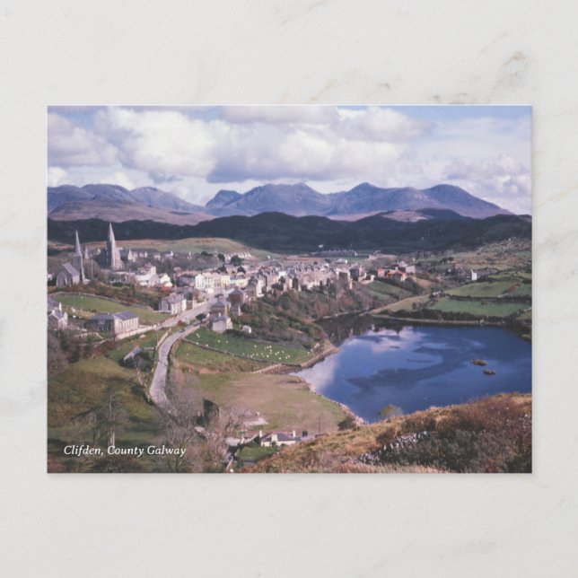 Cartão Postal Clifden, County Galway, Irlanda - foto antiga 1960 (Frente)