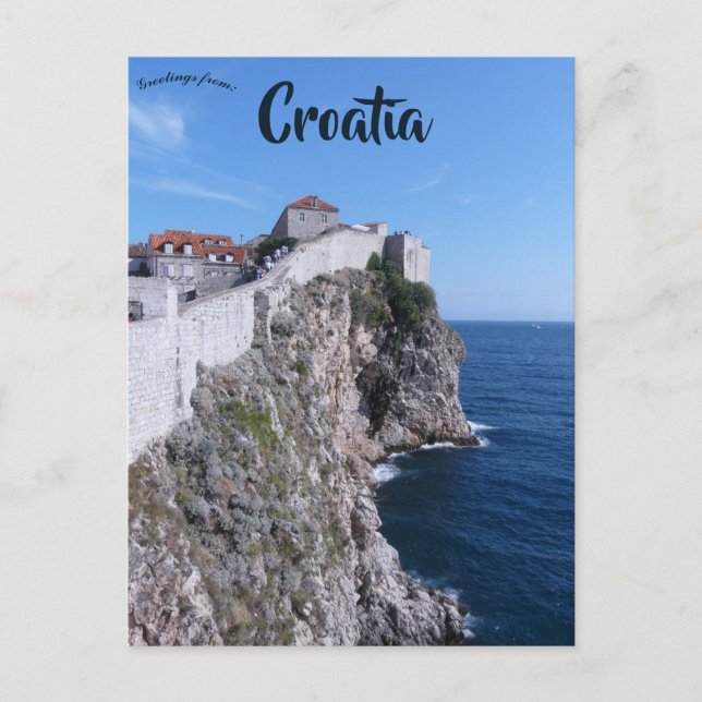 Cartão Postal Cliff in Dubrovnik Croatia (Frente)