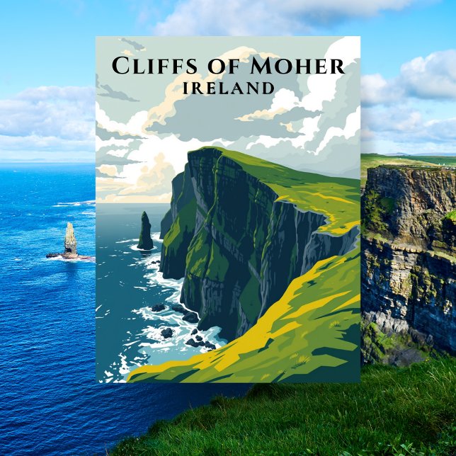 Cartão Postal Cliff of Moher Ireland Viagem irlandês (Cliffs of Moher Ireland Irish Travel Postcard
)
