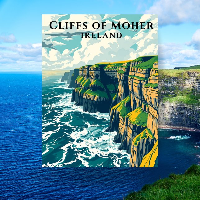 Cartão Postal Cliff of Moher Ireland Wild Atlantic Way (Cliffs of Moher Ireland Wild Atlantic Way Postcard
)