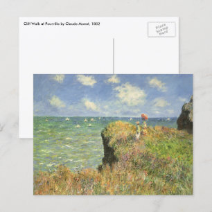 Cartão Postal Cliff Walk em Pourville por Claude Monet