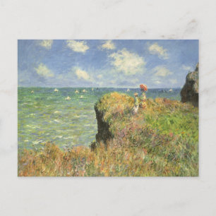 Cartão Postal Cliff Walk em Pourville por Claude Monet