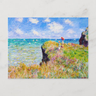 Cartão Postal Clifftop Walk em Pourville Claude Monet