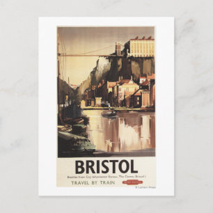 Cartão Postal Clifton Suspensão Bridge e Boats