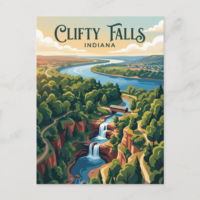 Cartão Postal Clifty Falls EUA (Frente)