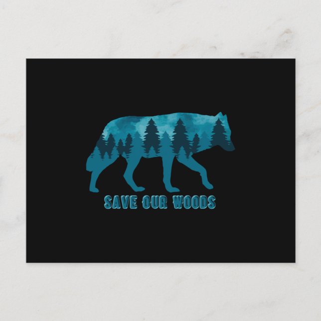 Cartão Postal Climate Change Environmental Protection Wolf (Frente)