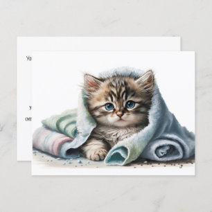 Cartão Postal Clínica Veterinária Da Watercolor Kitten